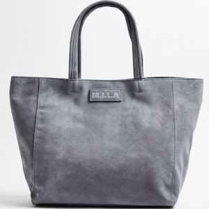 Suede gray tote bag